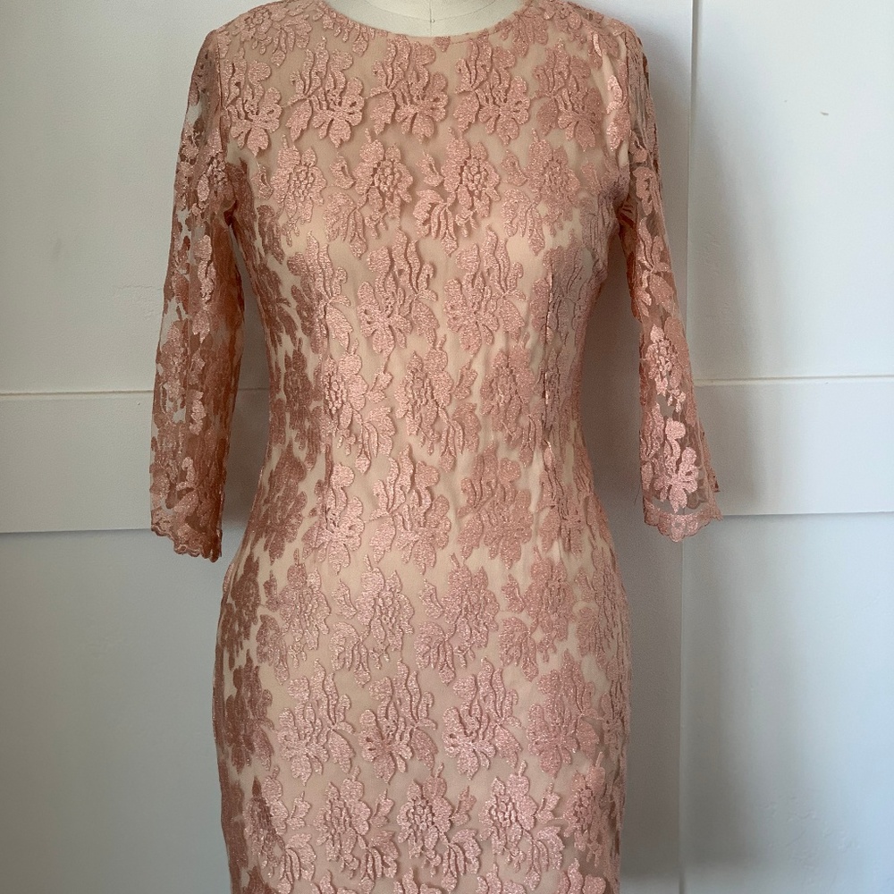Missguided Blush 3/4 Sleeve Dress 10
